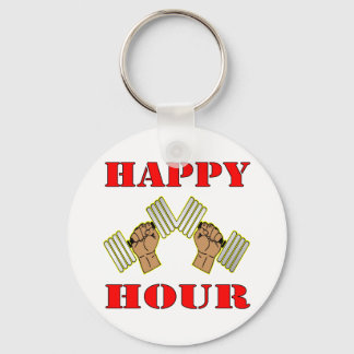 Weightlifting Happy Hour Dumbbells Key Ring