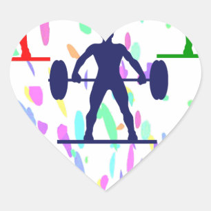 WEIGHTLIFTING HEART STICKER