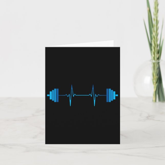 Weightlifting Heartbeat - Bodybuilding  Card (Front)