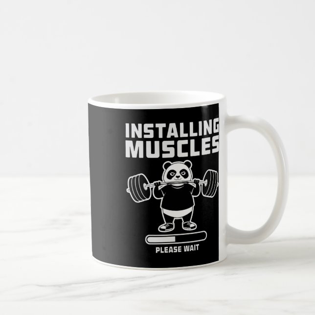 Weightlifting Installing Muscle Workout Pun Gym We Coffee Mug (Right)