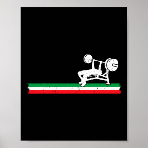Weightlifting Italian Benchpress Italy Flag Weight Poster