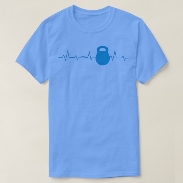 Weightlifting Kettlebell Heartbeat Exercise  T-Shirt (Design Front)