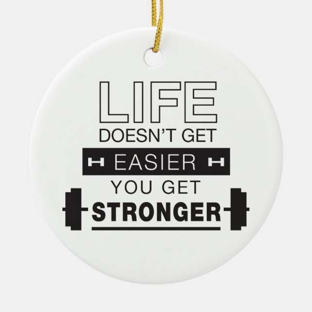 Weightlifting Life Ceramic Tree Decoration (Front)