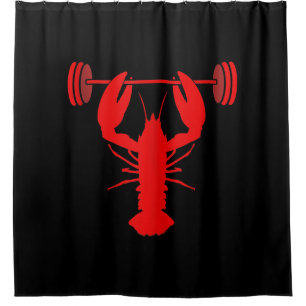 Weightlifting Lobster Bodybuilder At Gym Shower Curtain