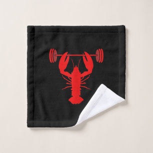 Weightlifting Lobster Bodybuilder At Gym Wash Cloth