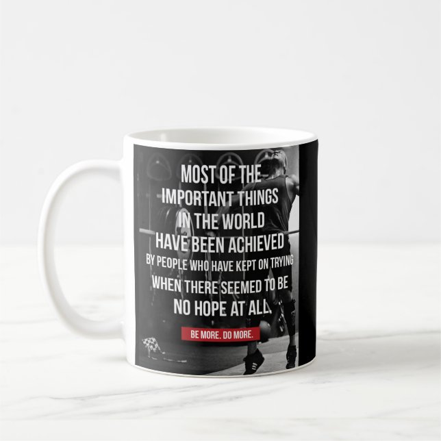 Weightlifting Motivational Words - Workout Coffee Mug (Left)