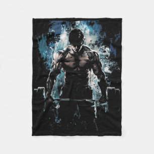 Weightlifting Muscle Gym Fitness Workout Strength Fleece Blanket