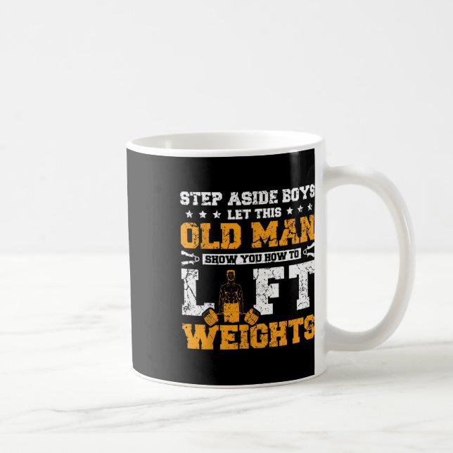 Weightlifting Old Man Gym  Coffee Mug (Right)