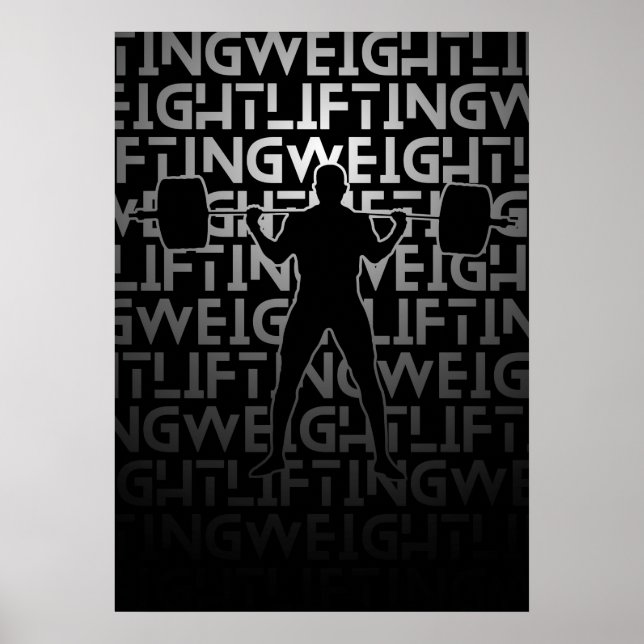 Weightlifting Poster | Metallic color | Gym Gift (Front)