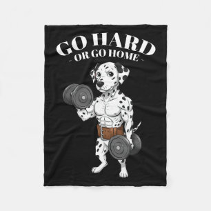 Weightlifting Quotes, Go Hard, Train Hard Bodybuil Fleece Blanket
