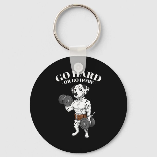 Weightlifting Quotes, Go Hard, Train Hard Bodybuil Key Ring (Front)