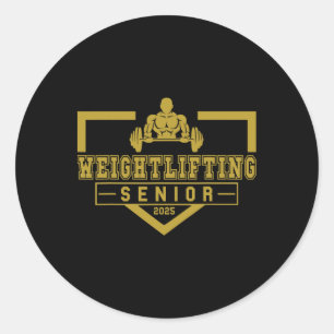 Weightlifting Senior 2025 Cl Of 2025 Graduation Id Classic Round Sticker
