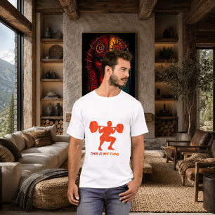 Weightlifting Silhouette Action Lifestyle Design T-Shirt