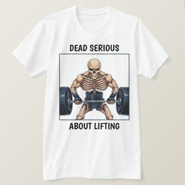 Weightlifting Skeleton T-Shirt (Design Front)