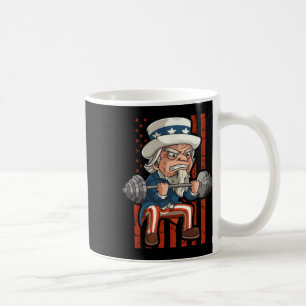 Weightlifting Uncle Sam Patriotic 4th Of July Gym Coffee Mug