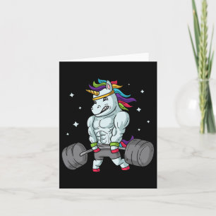 Weightlifting Unicorn - Funny Deadlift And Gym Gif Card