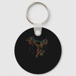 Weightlifting Weightlifter Barbell Clean Jerk Snat Key Ring