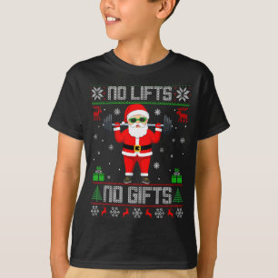 Weightlifting Workout Gym Santa Christmas Ugly Swe T-Shirt