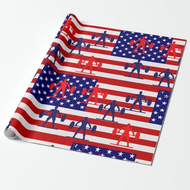 Weightlifting Wrapping Paper (Unrolled)