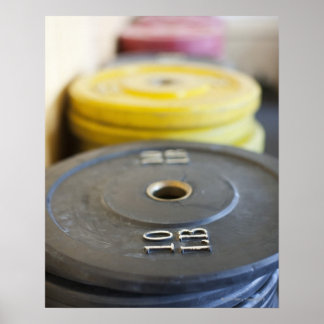 Weights at Gym, Newport Beach, Orange County, Poster