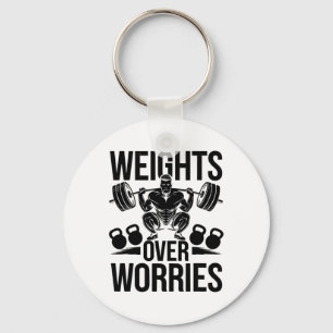 Weights Over Worries Weight Weightlifter Bodybuild Key Ring