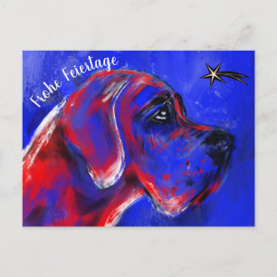 Weihnachten mit Doggen Portrait Postcard