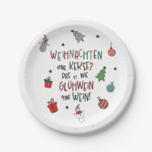 Weihnachten ohne Kekse? Lustiger Weihnachtsteller Paper Plate