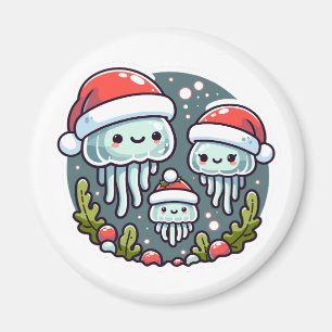 Weihnachten Quallen Familie Magnet