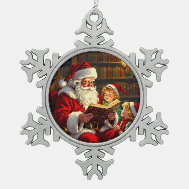 „Weihnachtliche Harmonie“ Snowflake Pewter Christmas Ornament (Front)