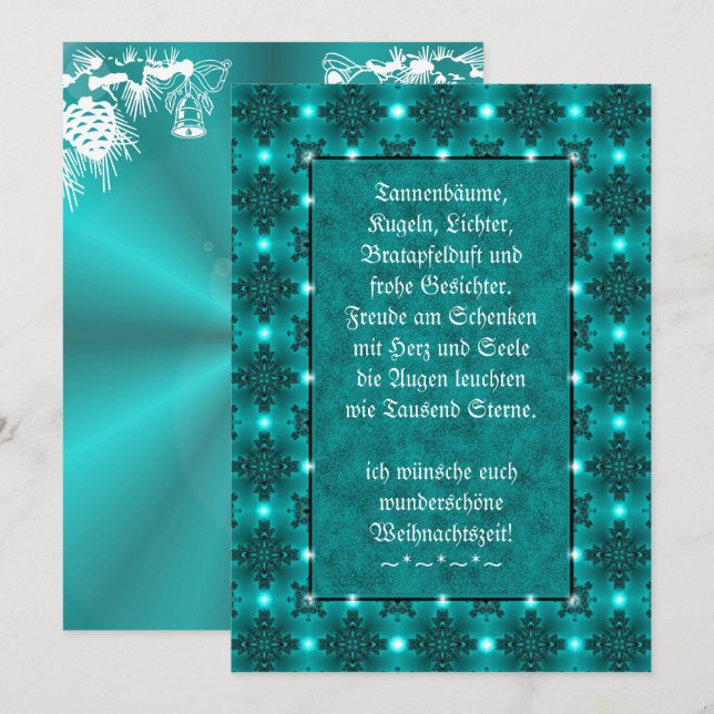 Weihnachtsgedicht Deutsch , Add Your Text Card (Front/Back)