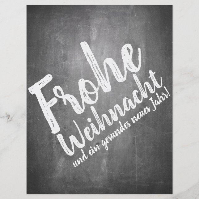 Weihnachtsgrüße auf der Kreidetafel (Front)