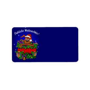 Weihnachtskaninchen , Fröhliche Weihnachten! Label
