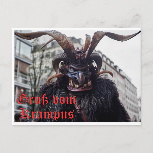 Weihnachtskarte mit Krampus Gruß Postcard (Front)