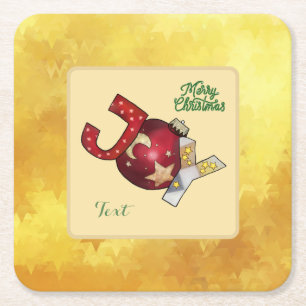 Weihnachtskugel Square Paper Coaster