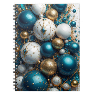 Weihnachtskugeln Blau Gold Premium Notebook