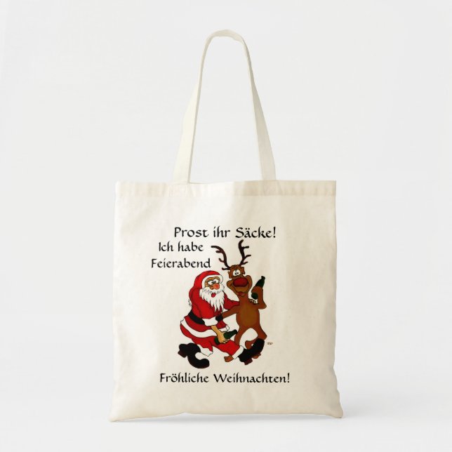 Weihnachtsmann mit Elch Tote Bag (Front)