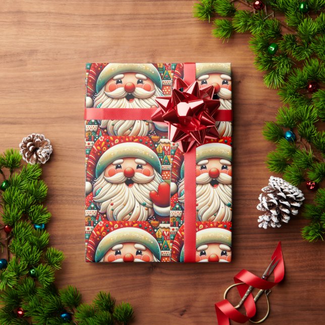 Weihnachtsmann Papai Noel Baba Saint Nicholas Kris Wrapping Paper (Holiday Gift)