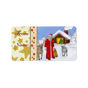 Weihnachtsmann Rechteckiger Aufkleber Label