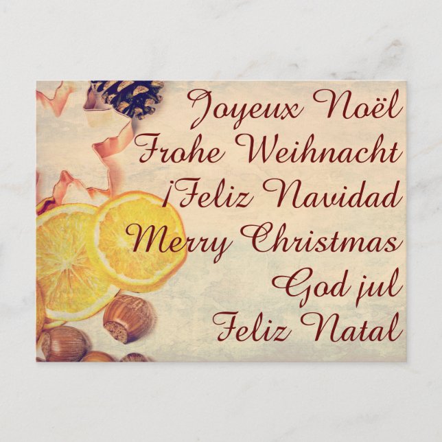 Weihnachtsmotiv  mit Früchten... Holiday Postcard (Front)