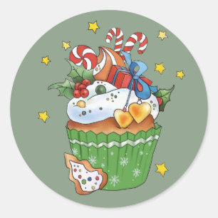 Weihnachtsmuffin  classic round sticker