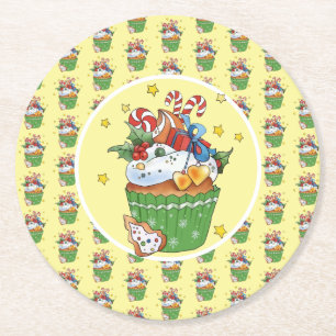 Weihnachtsmuffin  round paper coaster