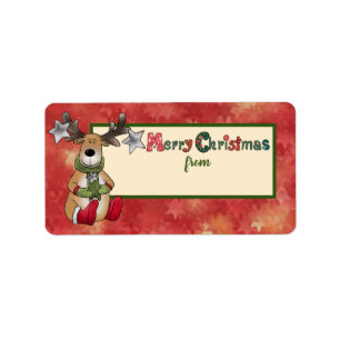 Weihnachtsstickbild Adressaufkleber Label
