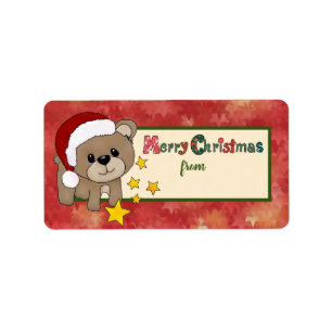 Weihnachtsstickbild Adressaufkleber Label