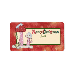 Weihnachtsstickbild Label