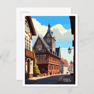 Weimar Germany Art Vintage Travel Illustration Postcard