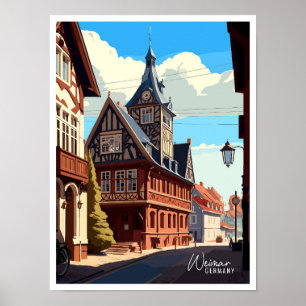 Weimar Germany Art Vintage Travel Illustration Poster