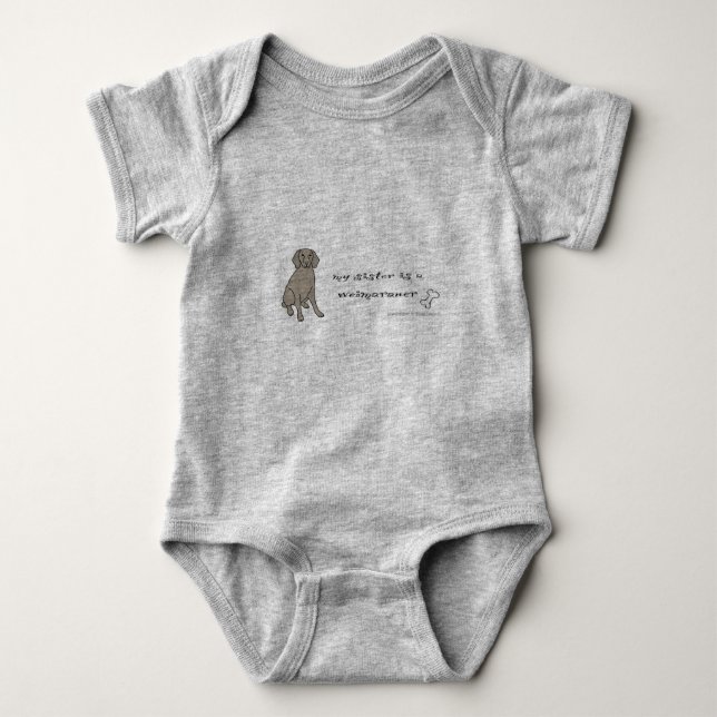 weimaraner baby bodysuit (Front)