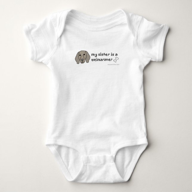 weimaraner baby bodysuit (Front)