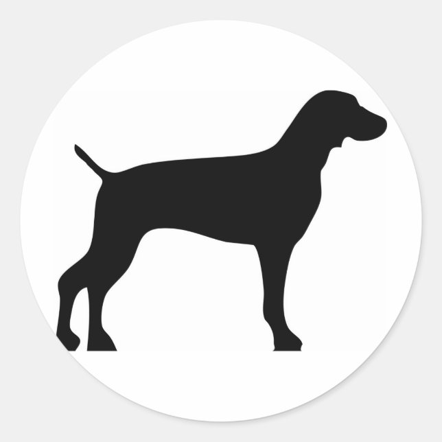weimaraner-black classic round sticker (Front)