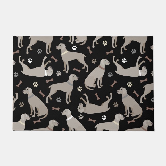 Weimaraner Bones and Paws Doormat (Front)
